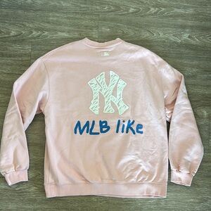 MLB like New York Yankees pink Sweater with Blue Logo